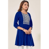 Glomee - Blue Viscose Women's Tunic ( Pack of 1 ) - None