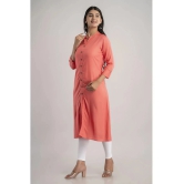 MAUKA - Pink Rayon Womens Straight Kurti ( Pack of 1 ) - XL