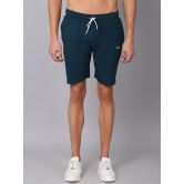 Rodamo  Men Teal Slim Fit Sports Shorts