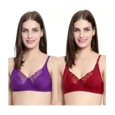 Kiran Enterprises Pack of 2 Lace Womens Everyday Bra ( Multicolor ) - None