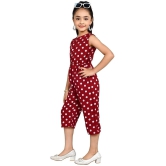 Arshia Fashions - Maroon Crepe Girls Capri Jumpsuit ( Pack of 1 ) - None