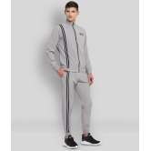 YUUKI - Light Grey Polyester Regular Fit Striped Mens Sports Tracksuit ( Pack of 1 ) - XL