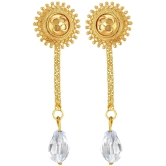 VIVASTRI Golden Drop Earrings ( Pack of 1 ) - Golden