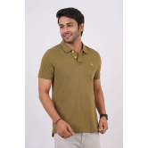 Men's Olive Green Embroidery Polo T-Shirt