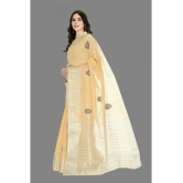 OFLINE SELCTION - Beige Silk Saree With Blouse Piece ( Pack of 1 ) - Beige