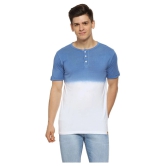 Campus Sutra Cotton Blue Self Design T-Shirt - None