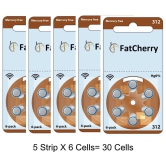 FatCherry Hearing Aid Battery Size 312, Pack of 6 Batteries