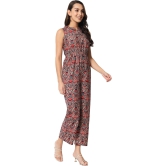 ALL WAYS YOU Women jumpsuit Poly Crepe fabric with Sleeveless & Tie-up Neck Multicolor XL