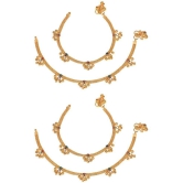 AanyaCentric - Gold Anklets ( Pack of 2 ) - Gold