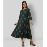 Lee Moda - Green Rayon Womens Flared Kurti ( Pack of 1 ) - XL