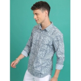 Ketch 100% Cotton Slim Fit Printed Full Sleeves Mens Casual Shirt - Blue ( Pack of 1 ) - None