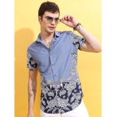 Ketch 100% Cotton Regular Fit Printed Half Sleeves Mens Casual Shirt - Blue ( Pack of 1 ) - None