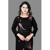 haya fashion - Black Rayon Women's Straight Kurti ( Pack of 1 ) - None