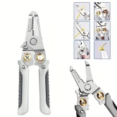 Wire Stripper and Cutter Pliers Tools For Electricians 6-in-1 Multifunctional Wire and Cable Stripping, Cutting, Winding, Crimping Precision Stainless Stee Hand Tool for Electrician Decrustation Tool