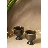 Glossy Black Ice Cream Goblet-Set of two