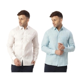 KLOSET By RIAG 100% Cotton Regular Fit Solids Full Sleeves Men's Casual Shirt - Light Blue ( Pack of 2 ) - None