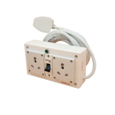 INDRICO 16A Electric Multi Outlet Extension Board Box 4MM Cable with MCB for Heavy Duty PVC White Pack of 1