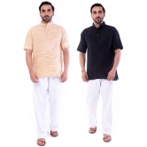 DESHBANDHU DBK - Muticolor Cotton Mens Regular Kurta ( Pack of 2 ) - None