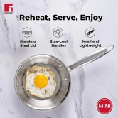 Bergner Argent Mini Tri-Ply 18 cm Fry Pan | Gas & Induction Compatible | Silver