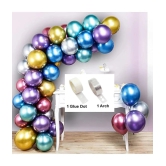 Kiran Enterprises 50 pcs Metallic Balloon + 1 Balloon Arch + 1 Balloon Glue Dot  Birthday Balloon Decoration - Black