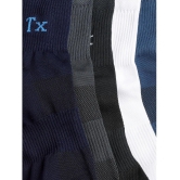 Texlon Cotton Mens Self Design Multicolor Mid Length Socks ( Pack of 5 ) - Multicolor