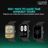 Croma Stride Smartwatch with Bluetooth Calling (48mm IPS Display, IP68 Sweat Resistant, Black Strap)