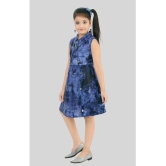 Coxxup Blue Rayon Girls Fit And Flare Dress ( Pack of 1 ) - None