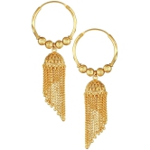 VIVASTRI Golden Jhumki Earrings ( Pack of 1 ) - Golden