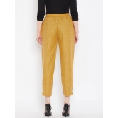 Women Mustard Yellow Textured Relaxed Trousers