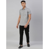 Men Black Hemp Casual Half Sleeve Shirt