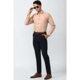 Men Peach Slim Fit Formal Full Sleeves Formal Shirt