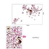 Asmi Collection Pvc Wall Stickers Wall Decals Pink Branches Monkey