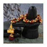 PAYSTORE Gold Plated Bholenath Naag Devta With Panchmukhi Rudraksh Necklace, Openable Damru Shape design, Hindu God Pendant Jewellery for Men and Women