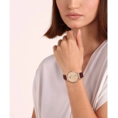 Septem Red Leather Analog Womens Watch