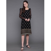 Antaran Rayon Printed Knee Length Womens Shift Dress - Black ( Pack of 1 ) - None