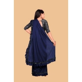 JULEE - Navy Blue Lycra Girls Saree ( Pack of 1 ) - None