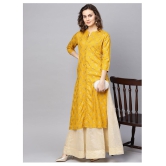 KSUT Yellow Viscose Straight Kurti - XL