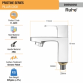 Pristine Pillar Tap Brass Faucet- by Ruhe®