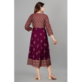 Smien - Purple Rayon Women''s Anarkali Kurti ( Pack of 1 ) - None