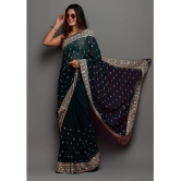 Estela - Green Georgette Saree With Blouse Piece ( Pack of 1 ) - Green