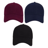 Zacharias - Multi Color Cotton Blend Men's Cap ( Pack of 3 ) - Multi Color