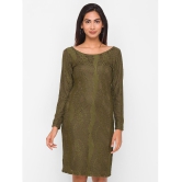 Globus - Olive Cotton Blend Women''s Bodycon Dress ( Pack of 1 ) - None