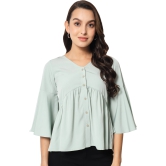 ALL WAYS YOU Women Top Crepe fabric  Green XS