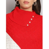 eWools.in Woollen Round Neck Women''s Ponchos & Capes - Red ( ) - None