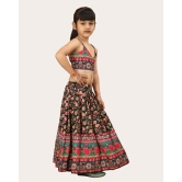 Girls Designer Blouse Top and Latest Printed New Lehenga Set For Ethnic- Party Set-Black / 4 Years-5 Years