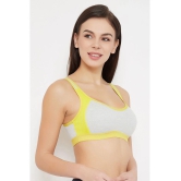 Clovia Grey Cotton Removable Padding Womens Sports Bra ( Pack of 1 ) - None