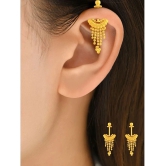 LUV FASHION Golden Threader Earrings ( Pack of 1 ) - Golden