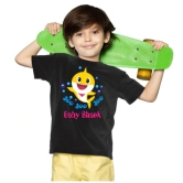 Boys Cotton Baby Shark Half Sleeve TShirt (Black) PID41502