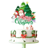 Zyozi Merry Christmas Cake Topper Color Christmas Party Cake Decoration Pack of 1 - Multicolor