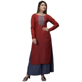 Maquien - Maroon Rayon Womens Straight Kurti - None